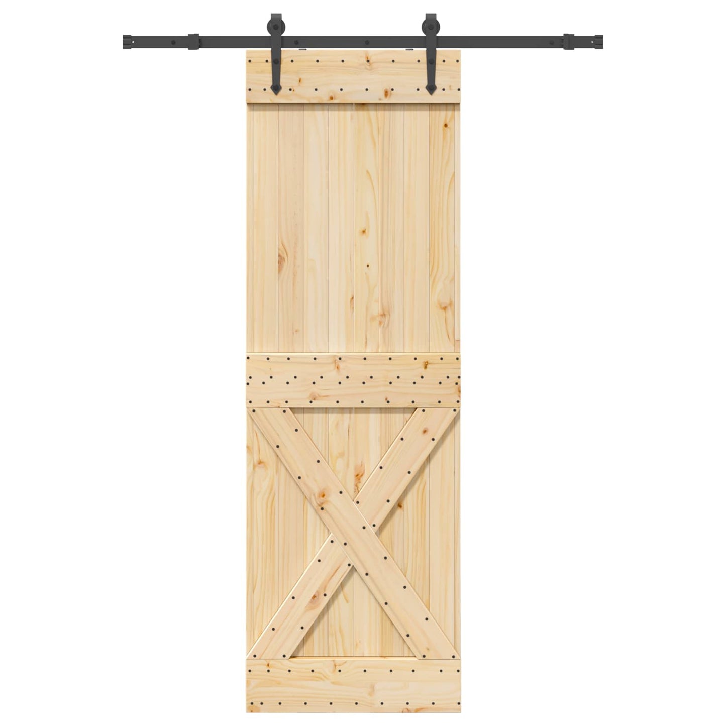 vidaXL Sliding Door NARVIK Natural and Black 70 x 210 cm (152.5 cm)