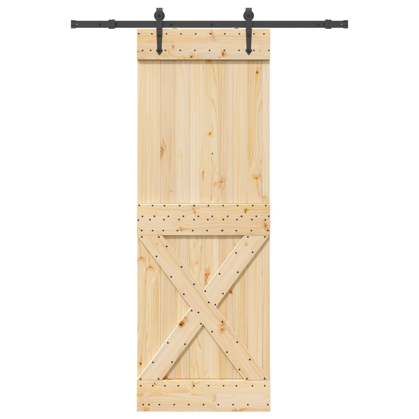 vidaXL Sliding Door NARVIK Natural and Black 80 x 210 cm (152.5 cm)