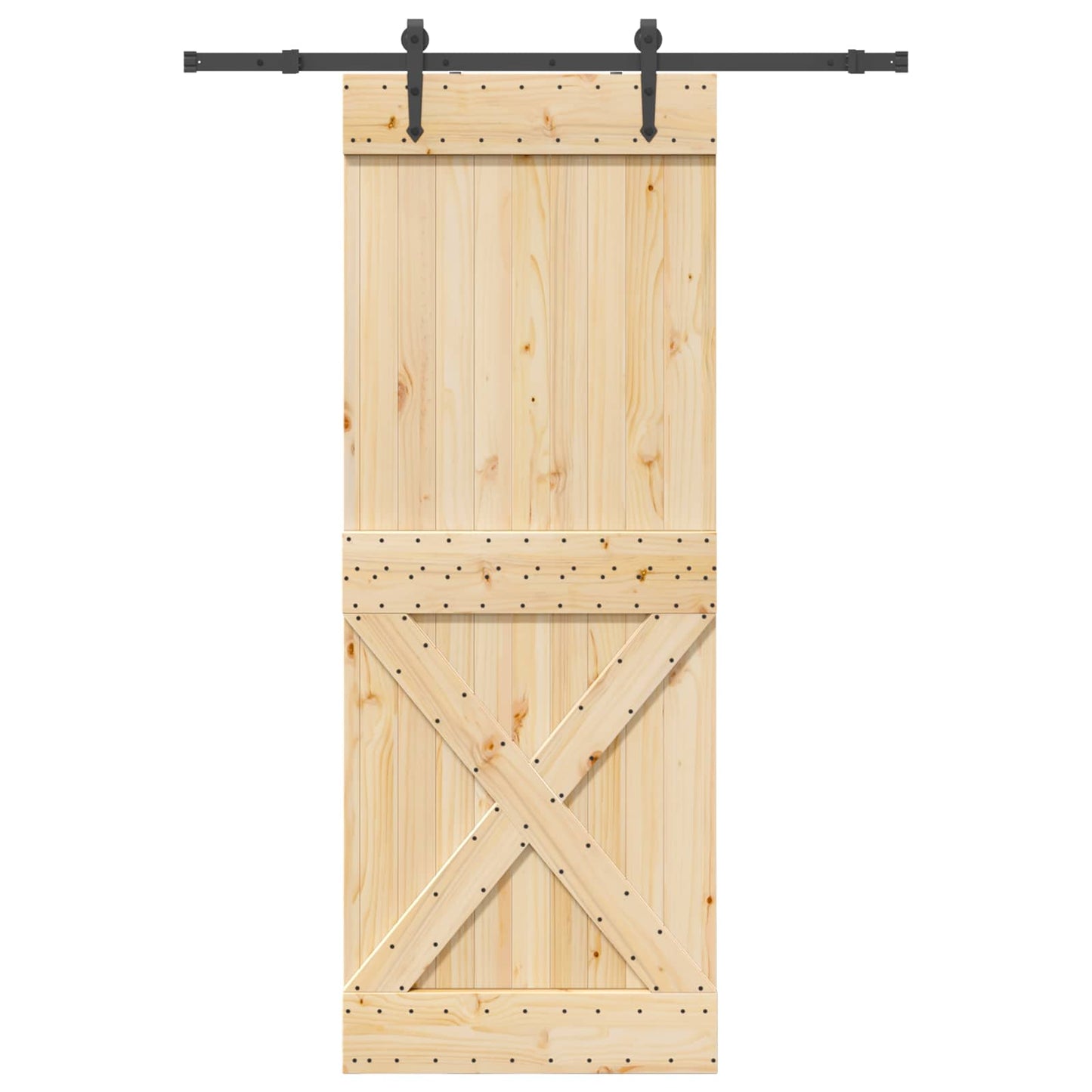 vidaXL Sliding Door NARVIK Natural and Black 85 x 210 cm (152.5 cm)