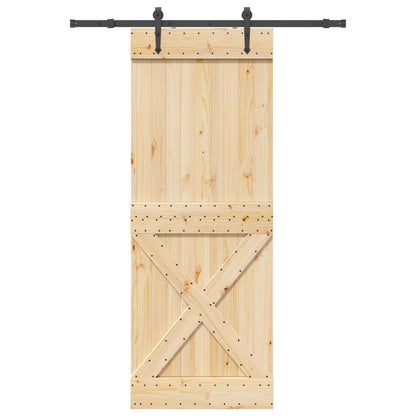 vidaXL Sliding Door NARVIK Natural and Black 85 x 210 cm (152.5 cm)