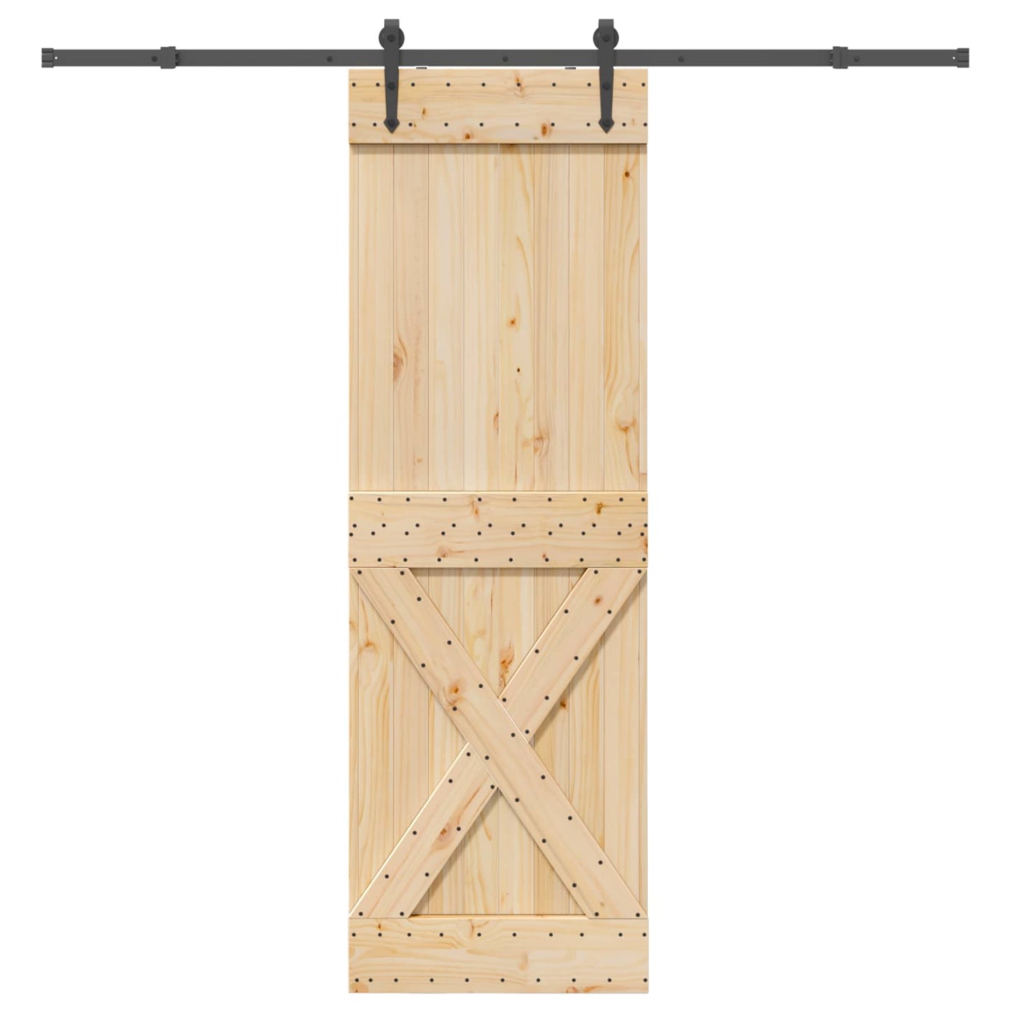 vidaXL Sliding Door NARVIK Natural and Black 70 x 210 cm (213.5 cm)