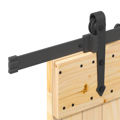 vidaXL Sliding Door NARVIK Natural and Black 80 x 210 cm (213.5 cm)