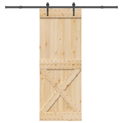 vidaXL Sliding Door NARVIK Natural and Black 85 x 210 cm (213.5 cm)