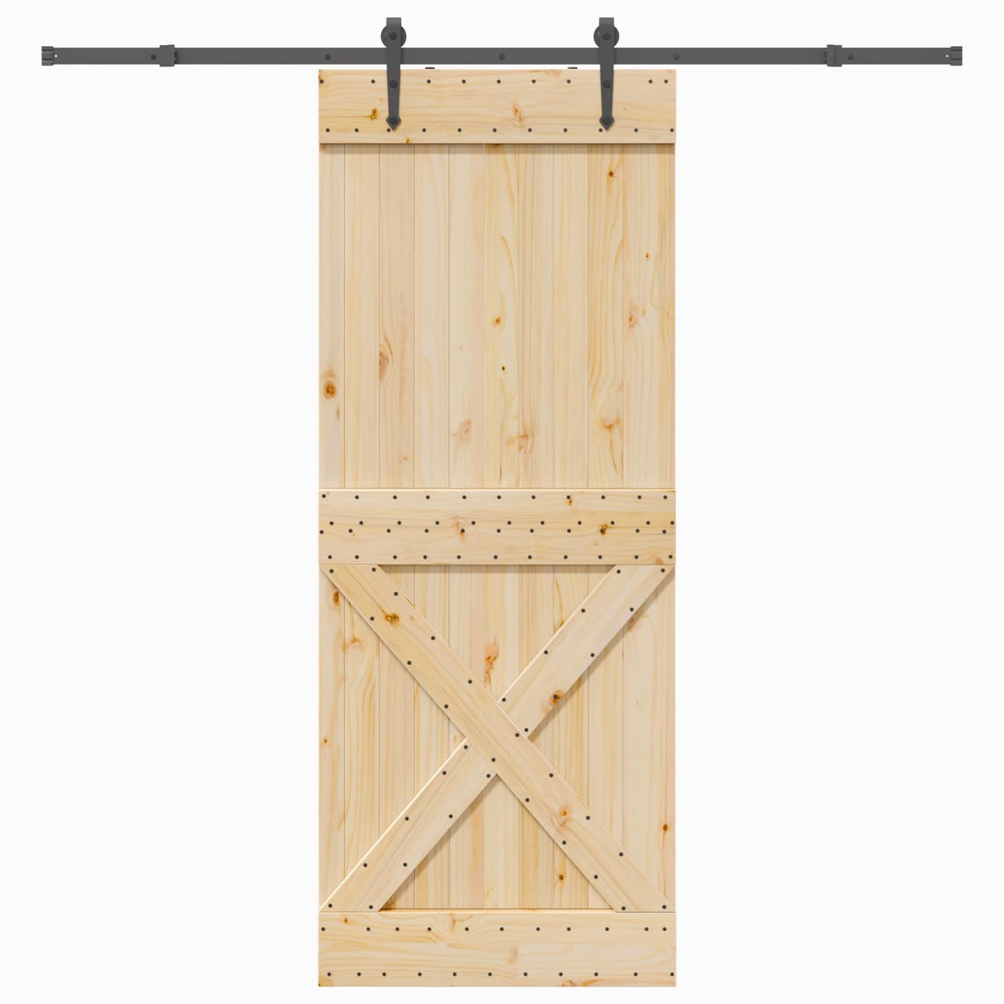 vidaXL Sliding Door NARVIK Natural and Black