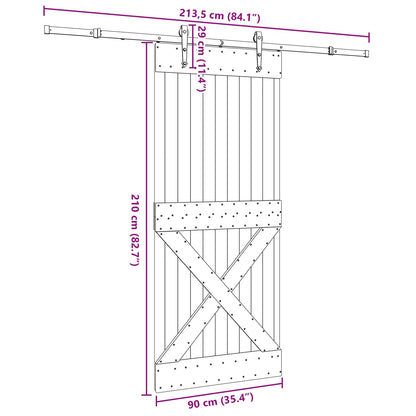 vidaXL Sliding Door NARVIK Natural and Black