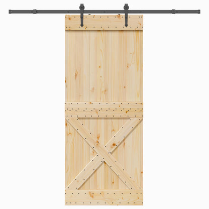 vidaXL Sliding Door NARVIK Natural and Black 95 x 210 cm (213.5 cm)