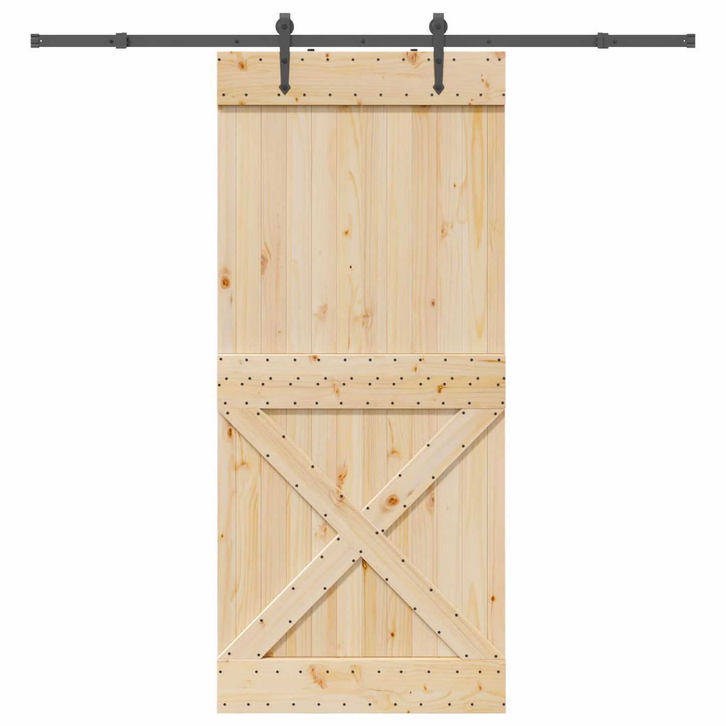 vidaXL Sliding Door NARVIK Natural and Black