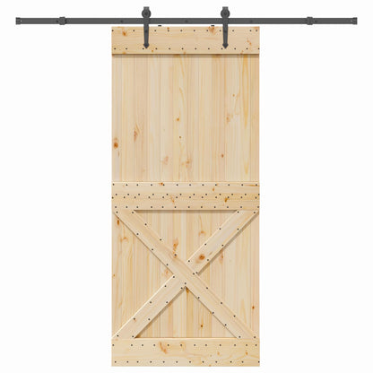 vidaXL Sliding Door NARVIK Natural and Black