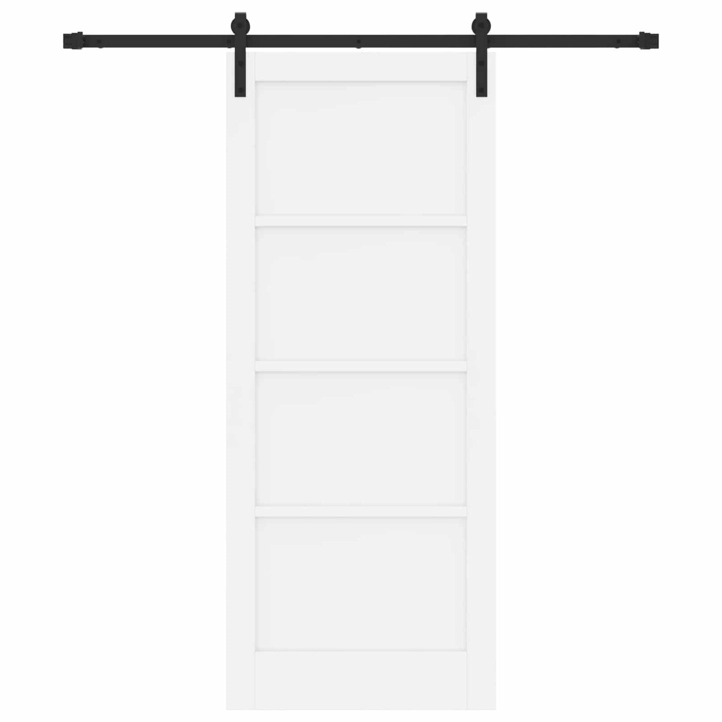 vidaXL Sliding Door White and Black 83 x 202 cm Solid Pine Wood