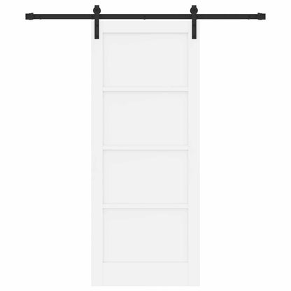 vidaXL Sliding Door White and Black 83 x 202 cm Solid Pine Wood
