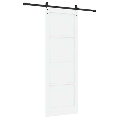 vidaXL Sliding Door White and Black 83 x 232 cm Solid Pine Wood