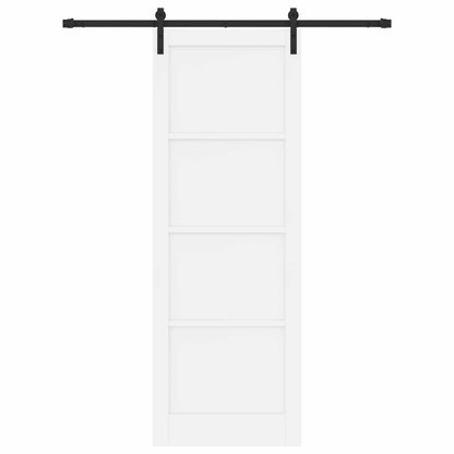 vidaXL Sliding Door White and Black 83 x 232 cm Solid Pine Wood