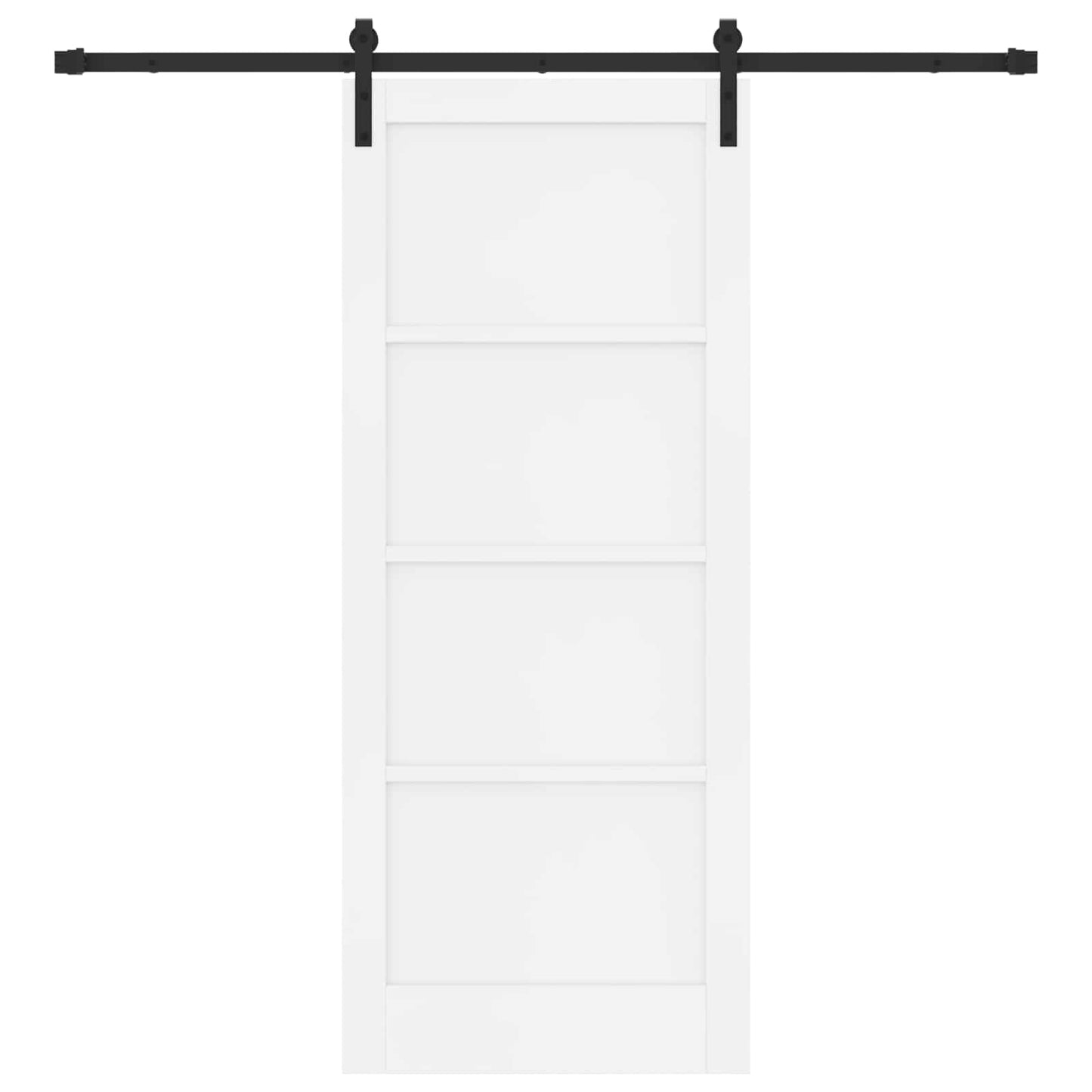 vidaXL Sliding Door White and Black 83 x 202 cm Solid Pine Wood