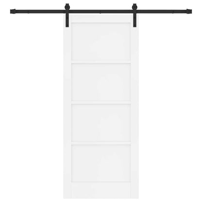 vidaXL Sliding Door White and Black 83 x 202 cm Solid Pine Wood