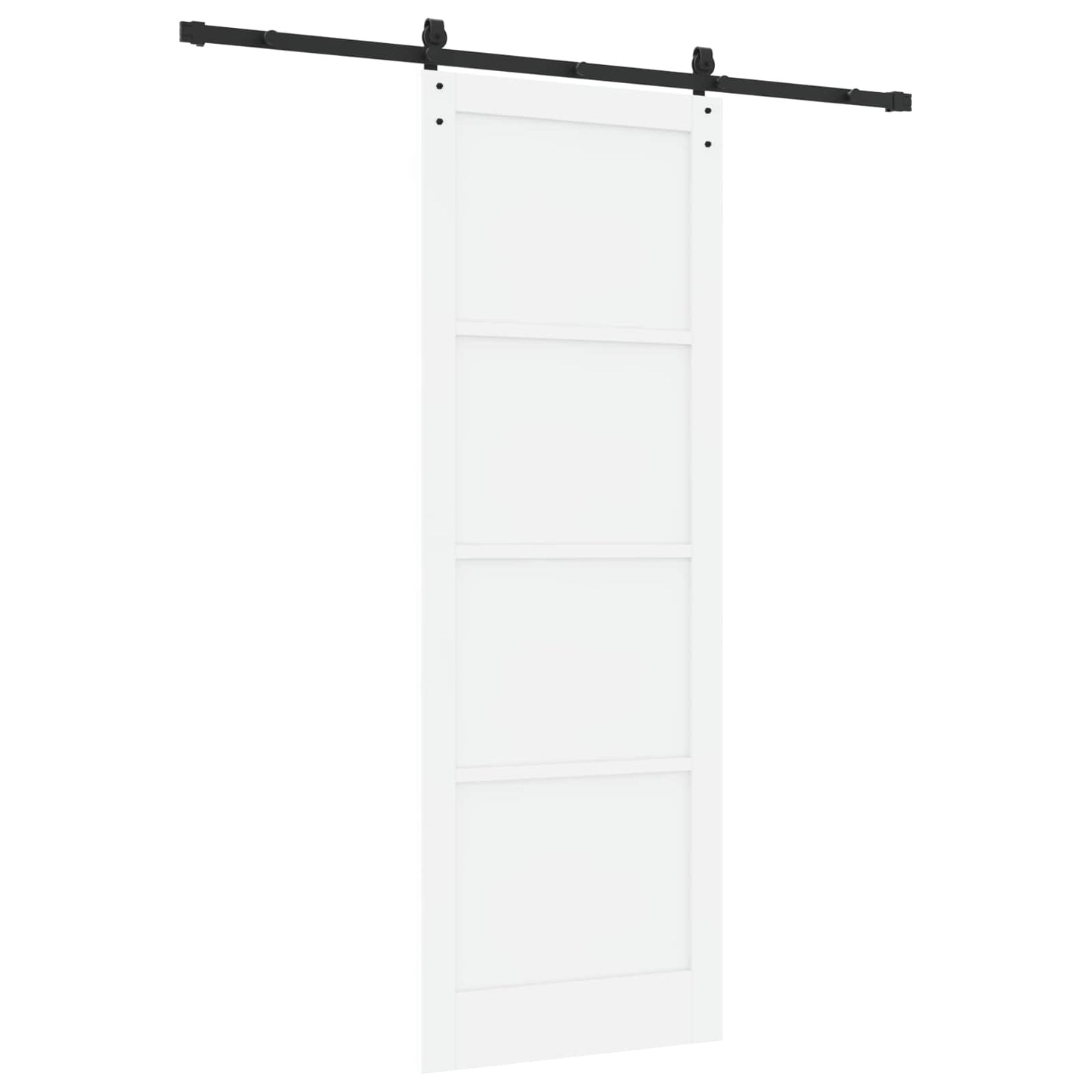 vidaXL Sliding Door White and Black 83 x 232 cm Solid Pine Wood
