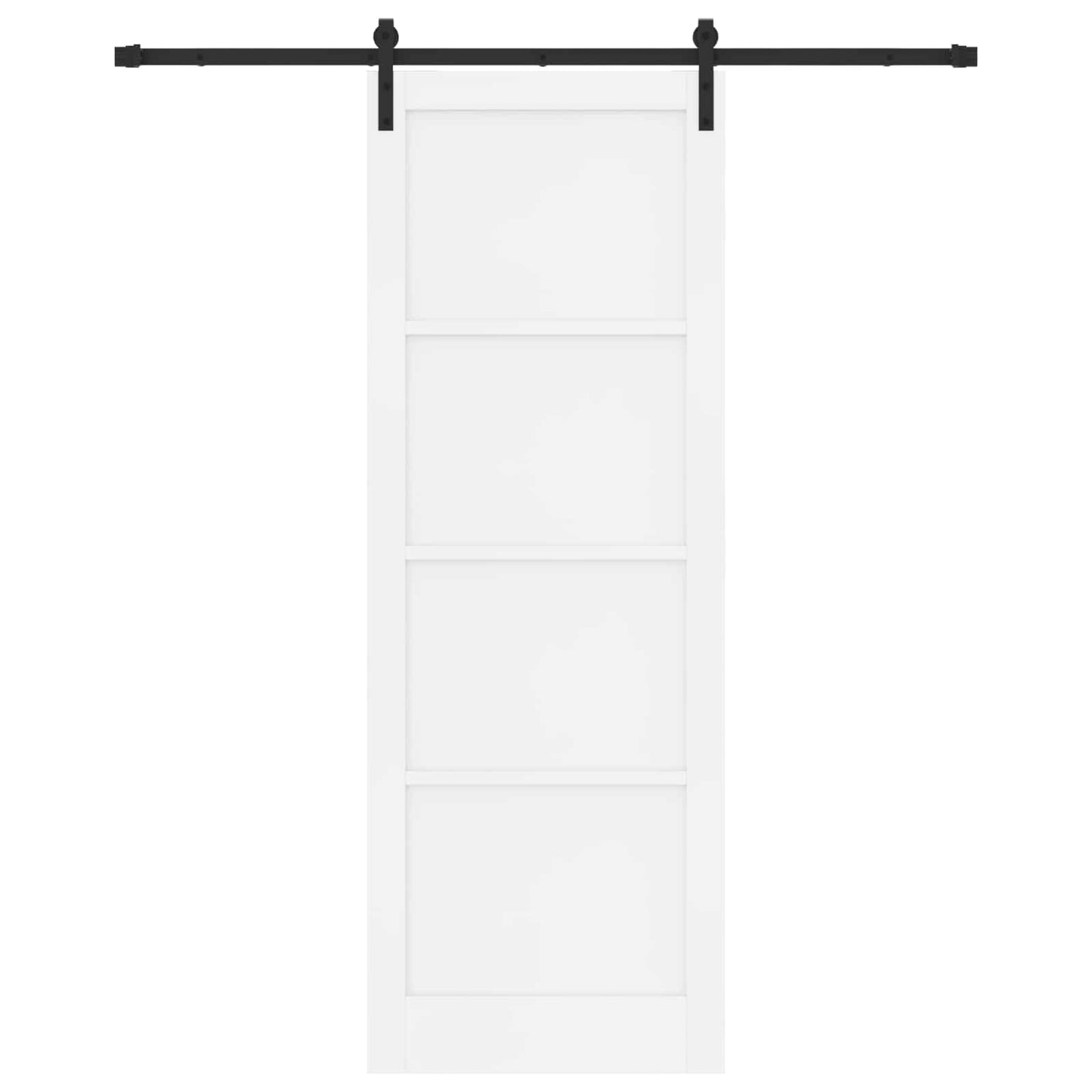 vidaXL Sliding Door White and Black 83 x 232 cm Solid Pine Wood