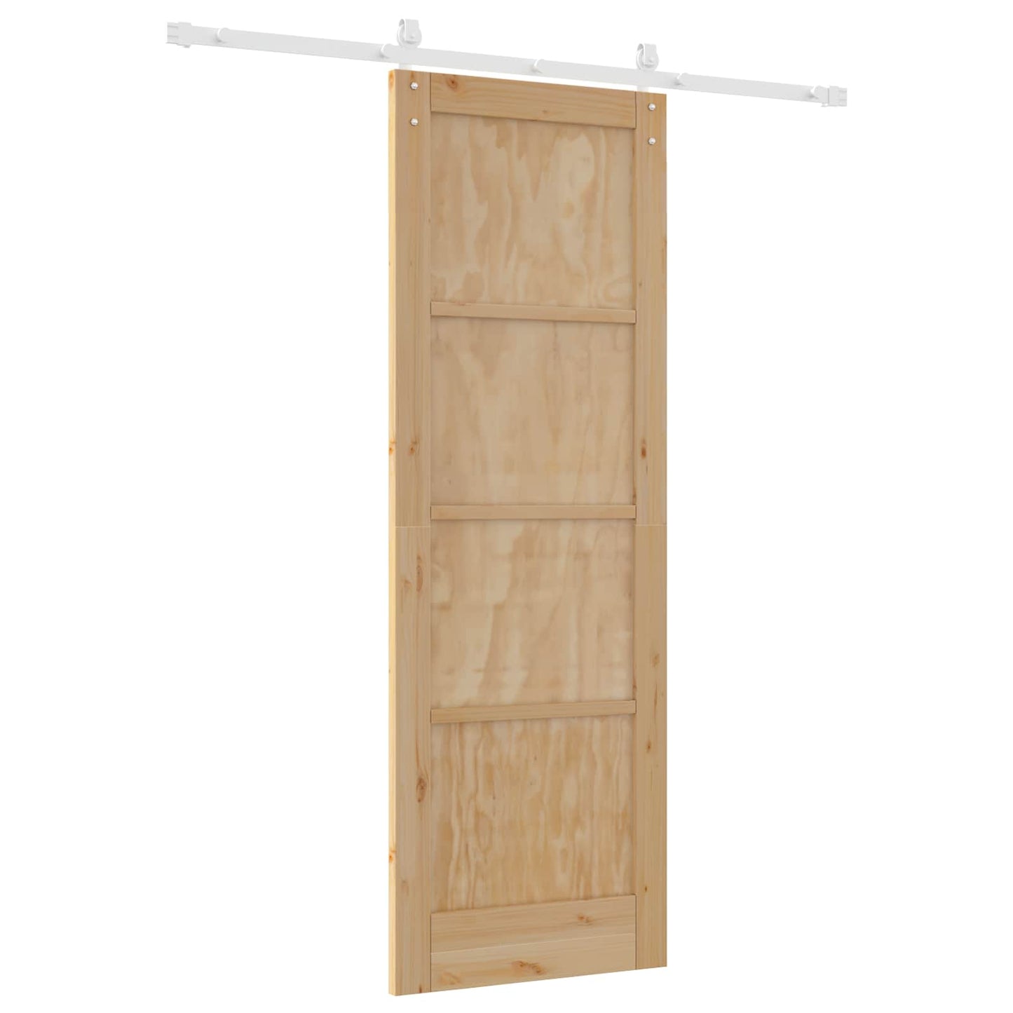 vidaXL Sliding Door Natural and White 73.5 x 211 cm Solid Pine Wood