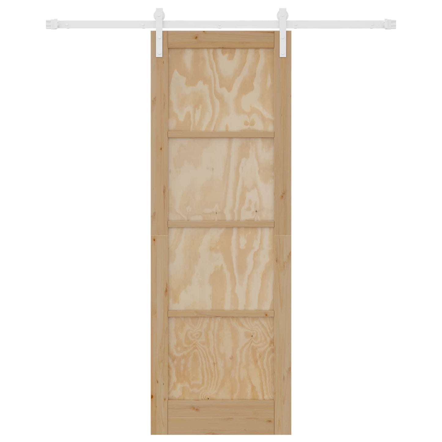 vidaXL Sliding Door Natural and White 73.5 x 211 cm Solid Pine Wood