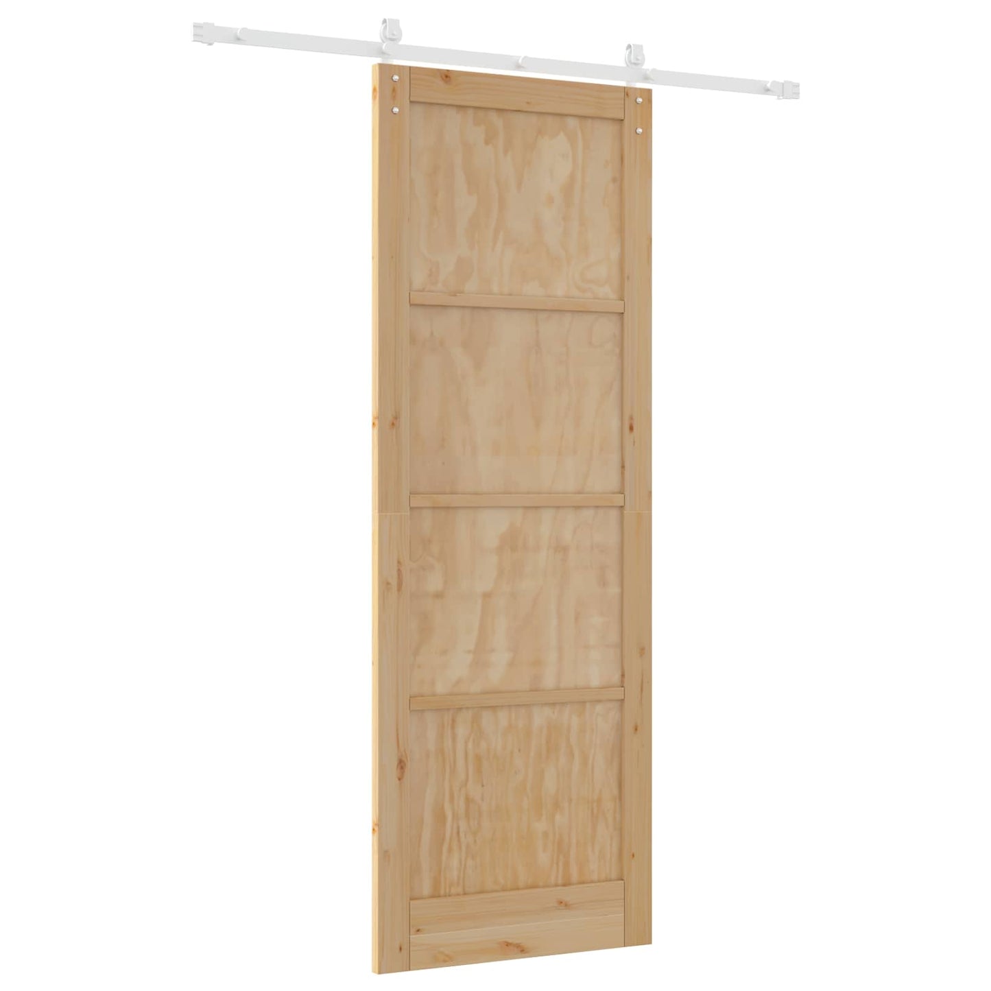 vidaXL Sliding Door Natural and White 83 x 232 cm Solid Pine Wood