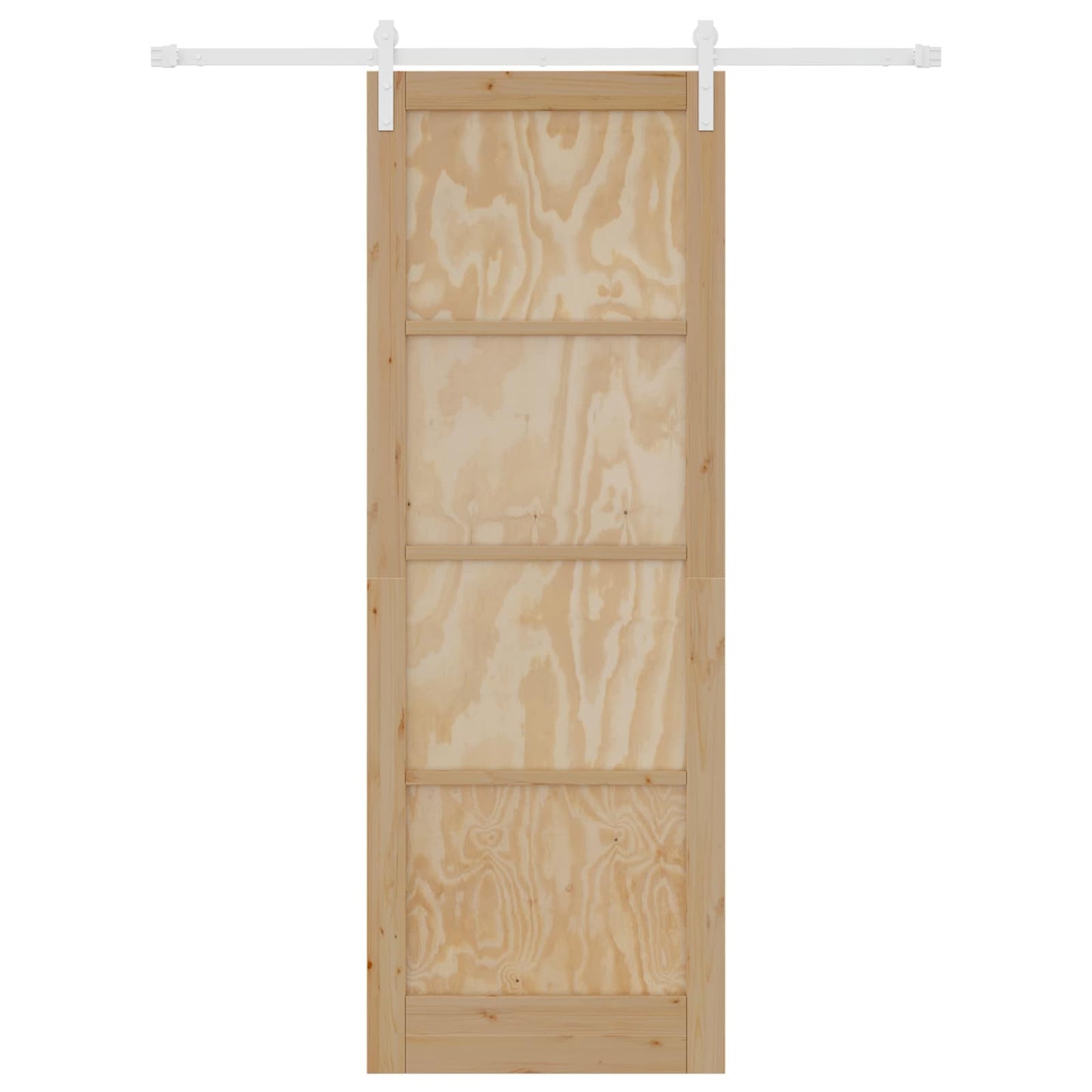 vidaXL Sliding Door Natural and White 83 x 232 cm Solid Pine Wood