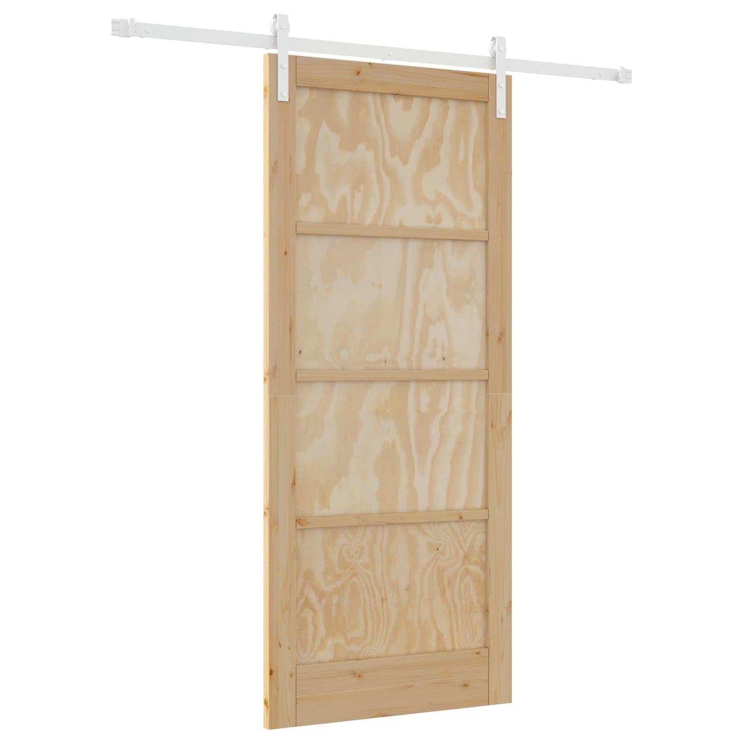 vidaXL Sliding Door Natural and White 86 x 198.5 cm Solid Pine Wood