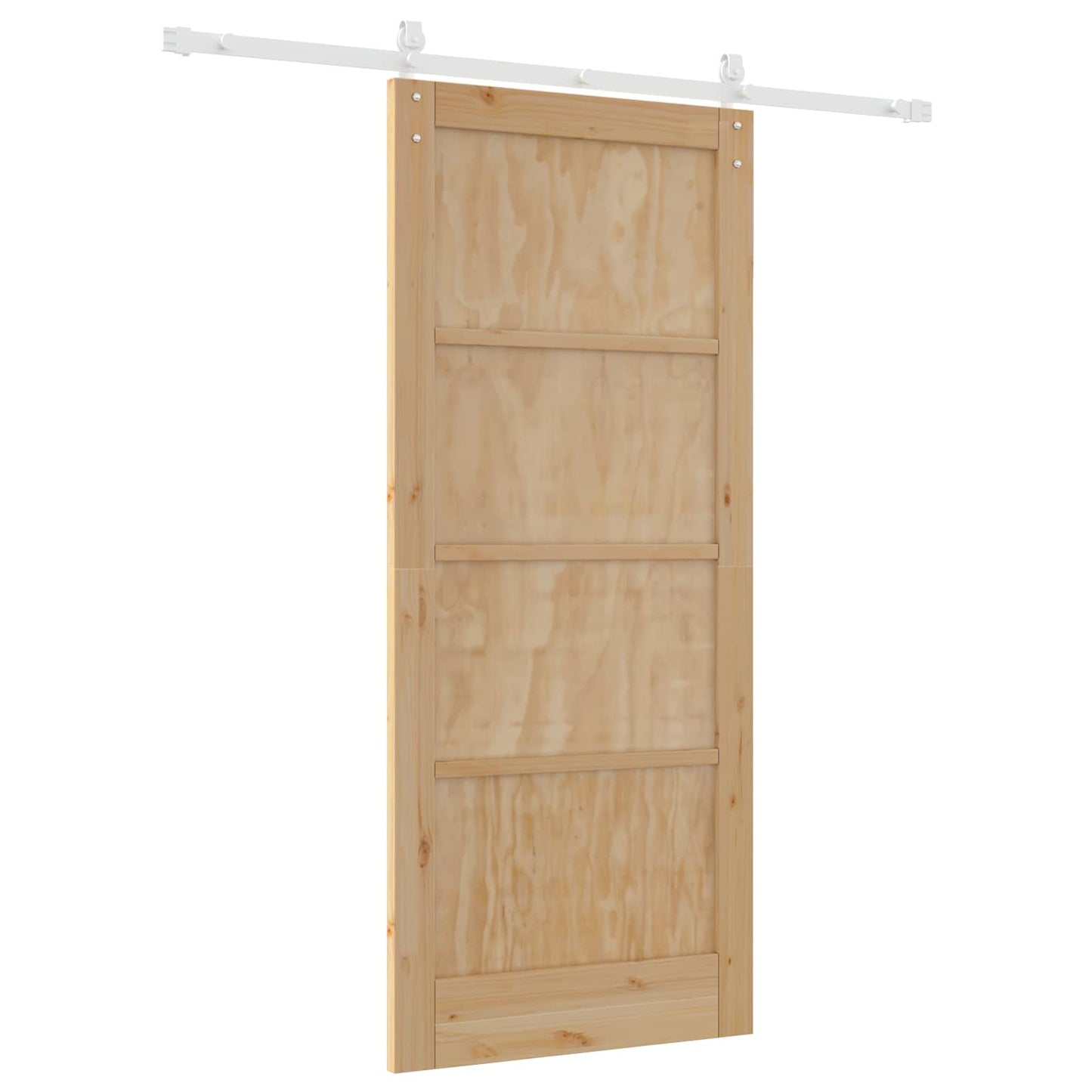 vidaXL Sliding Door Natural and White 86 x 198.5 cm Solid Pine Wood