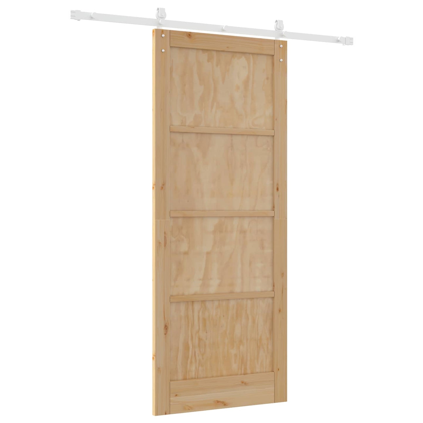 vidaXL Sliding Door Natural and White 86 x 211 cm Solid Pine Wood