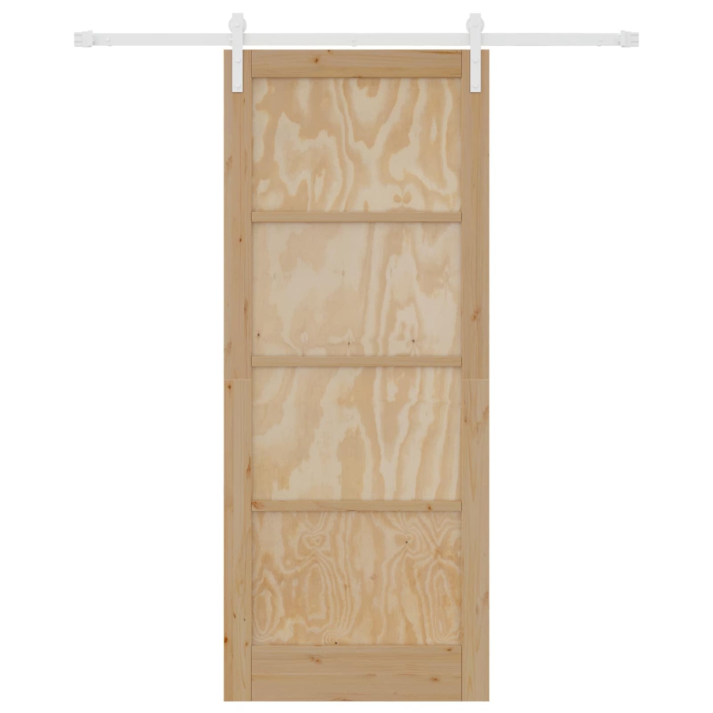 vidaXL Sliding Door Natural and White 86 x 211 cm Solid Pine Wood
