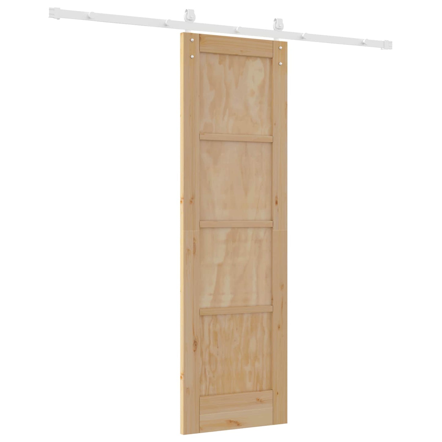 vidaXL Sliding Door Natural and White 61 x 198.5 cm Solid Pine Wood