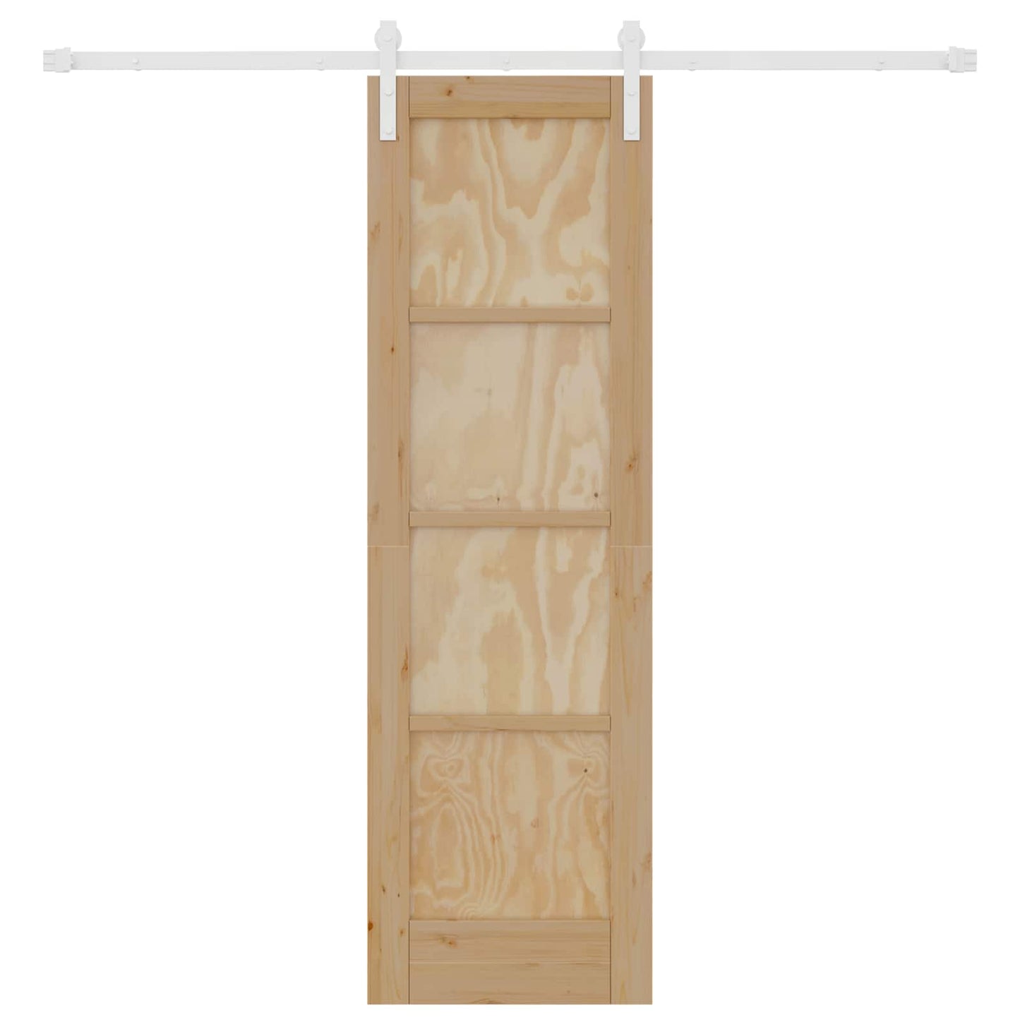 vidaXL Sliding Door Natural and White 61 x 198.5 cm Solid Pine Wood