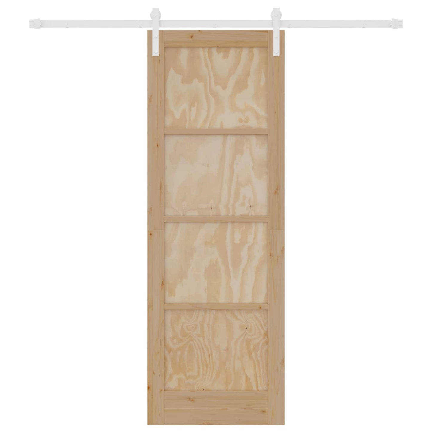 vidaXL Sliding Door Natural and White 73.5 x 211 cm Solid Pine Wood