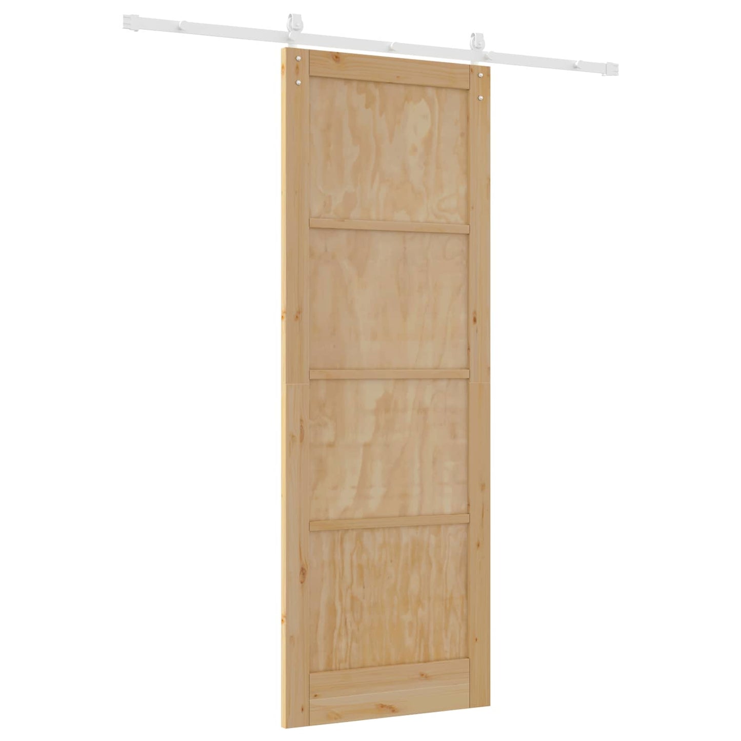 vidaXL Sliding Door Natural and White 83 x 232 cm Solid Pine Wood