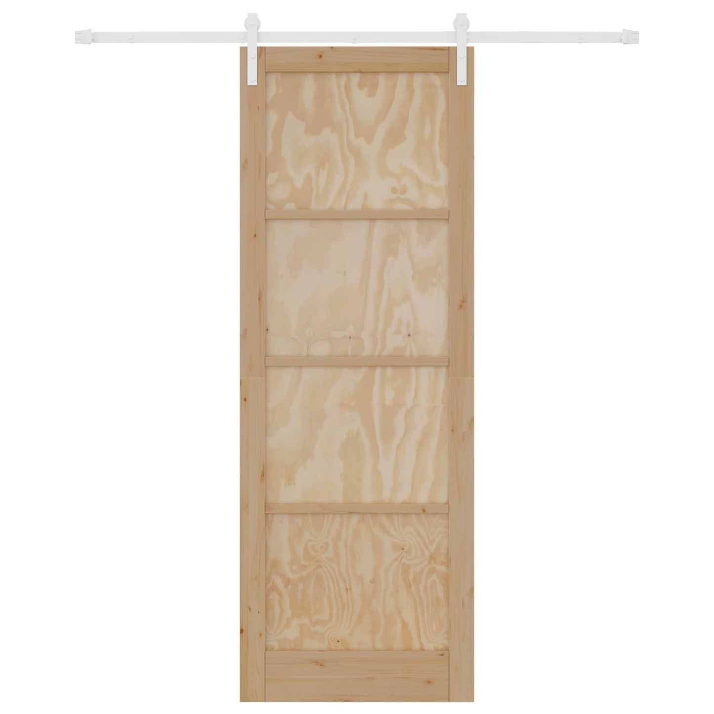 vidaXL Sliding Door Natural and White 83 x 232 cm Solid Pine Wood