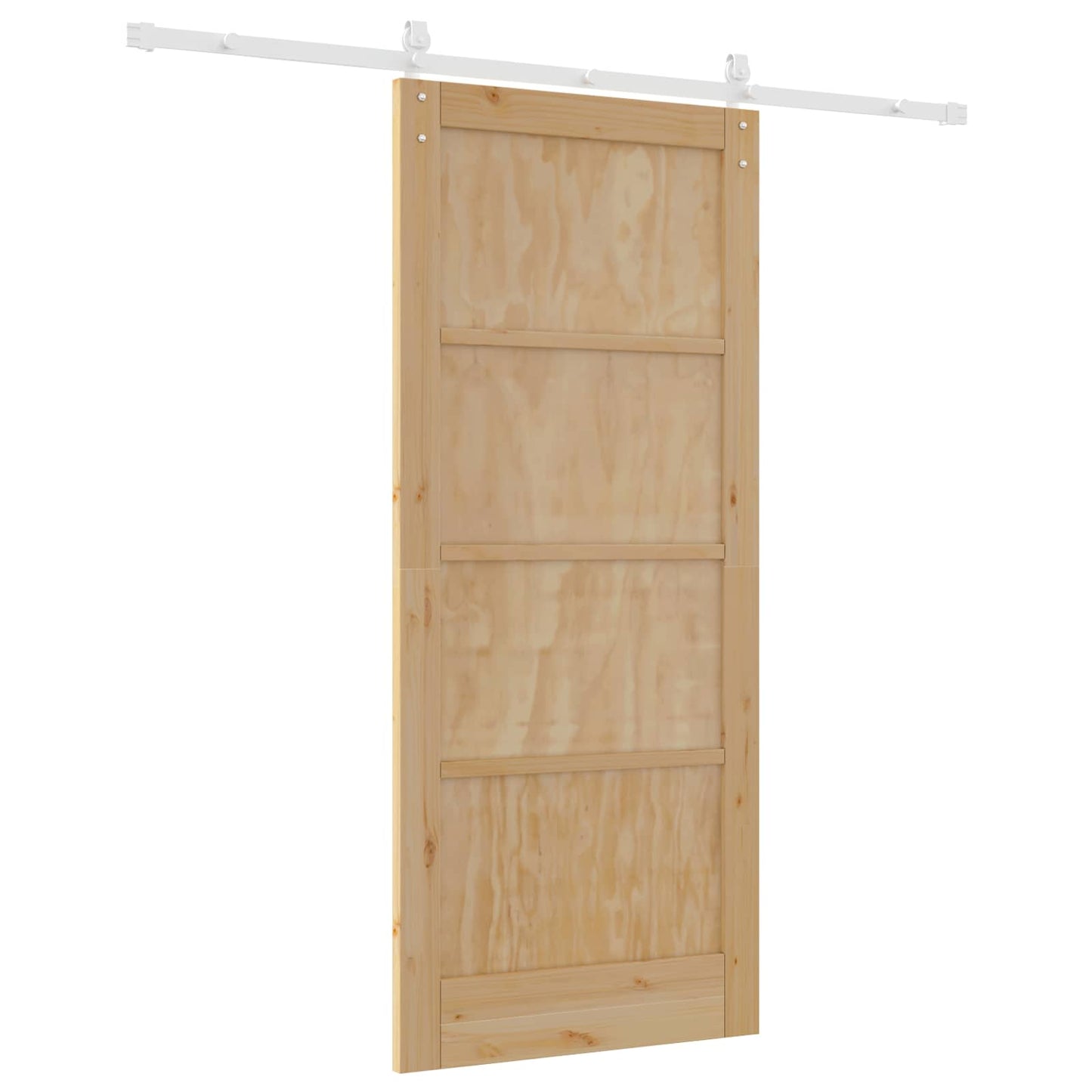 vidaXL Sliding Door Natural and White 86 x 198.5 cm Solid Pine Wood