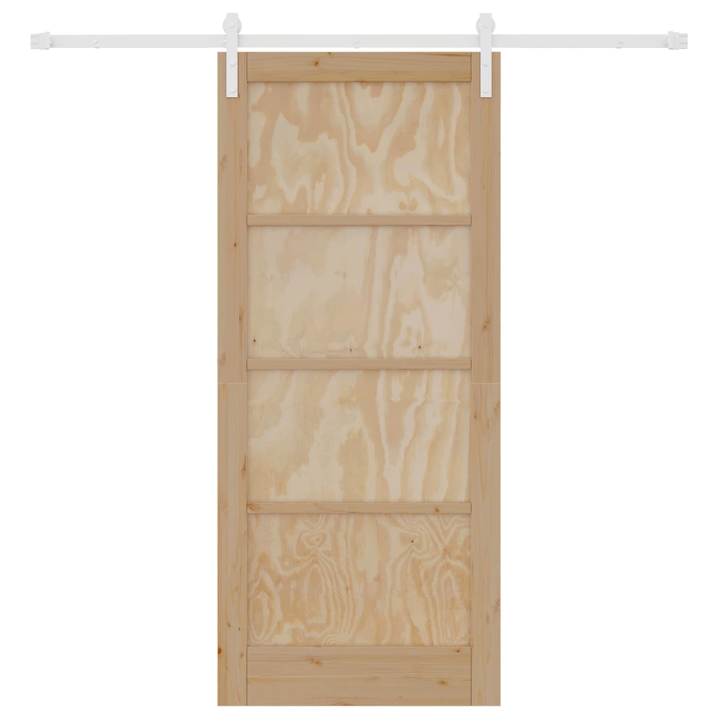 vidaXL Sliding Door Natural and White 86 x 198.5 cm Solid Pine Wood