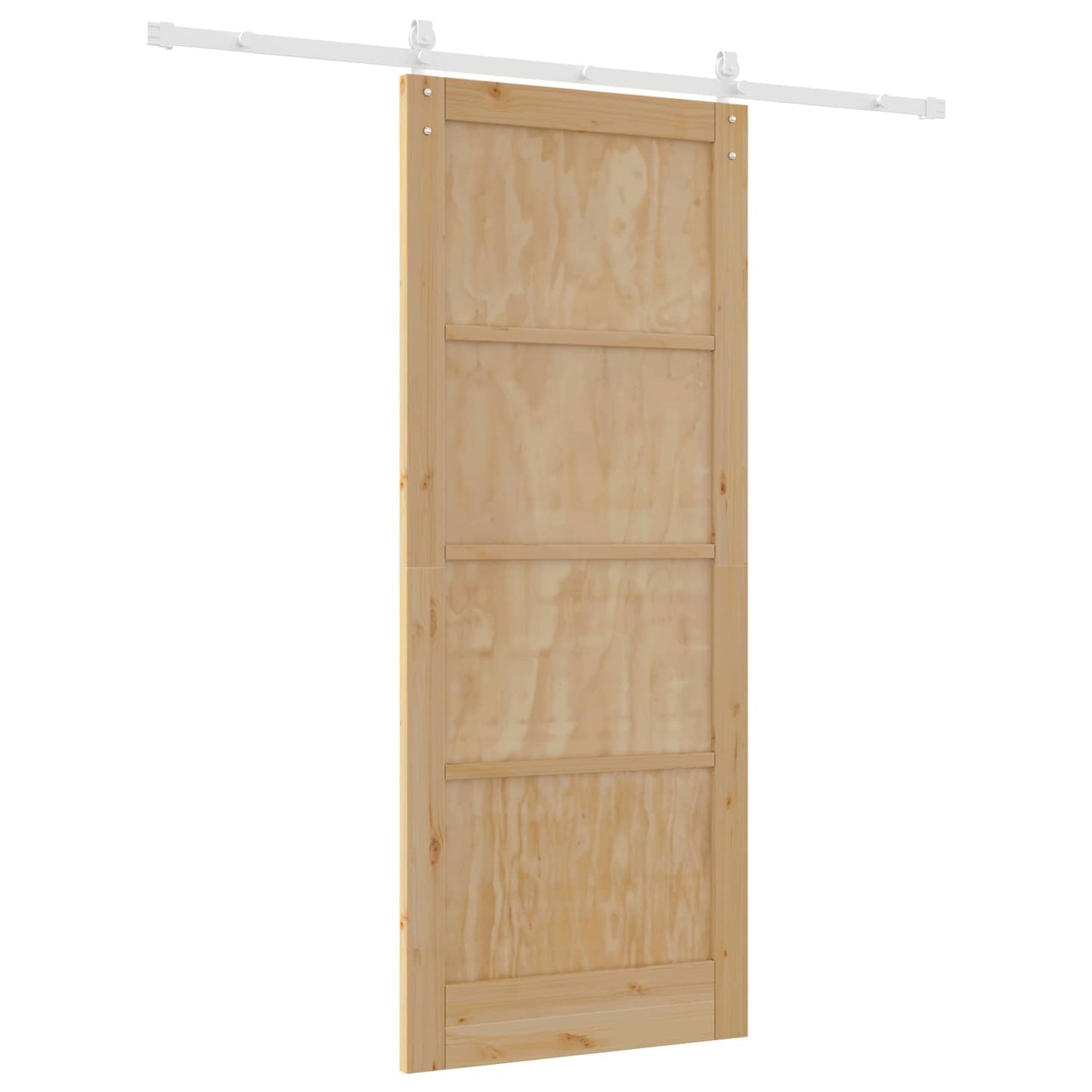 vidaXL Sliding Door Natural and White 86 x 211 cm Solid Pine Wood