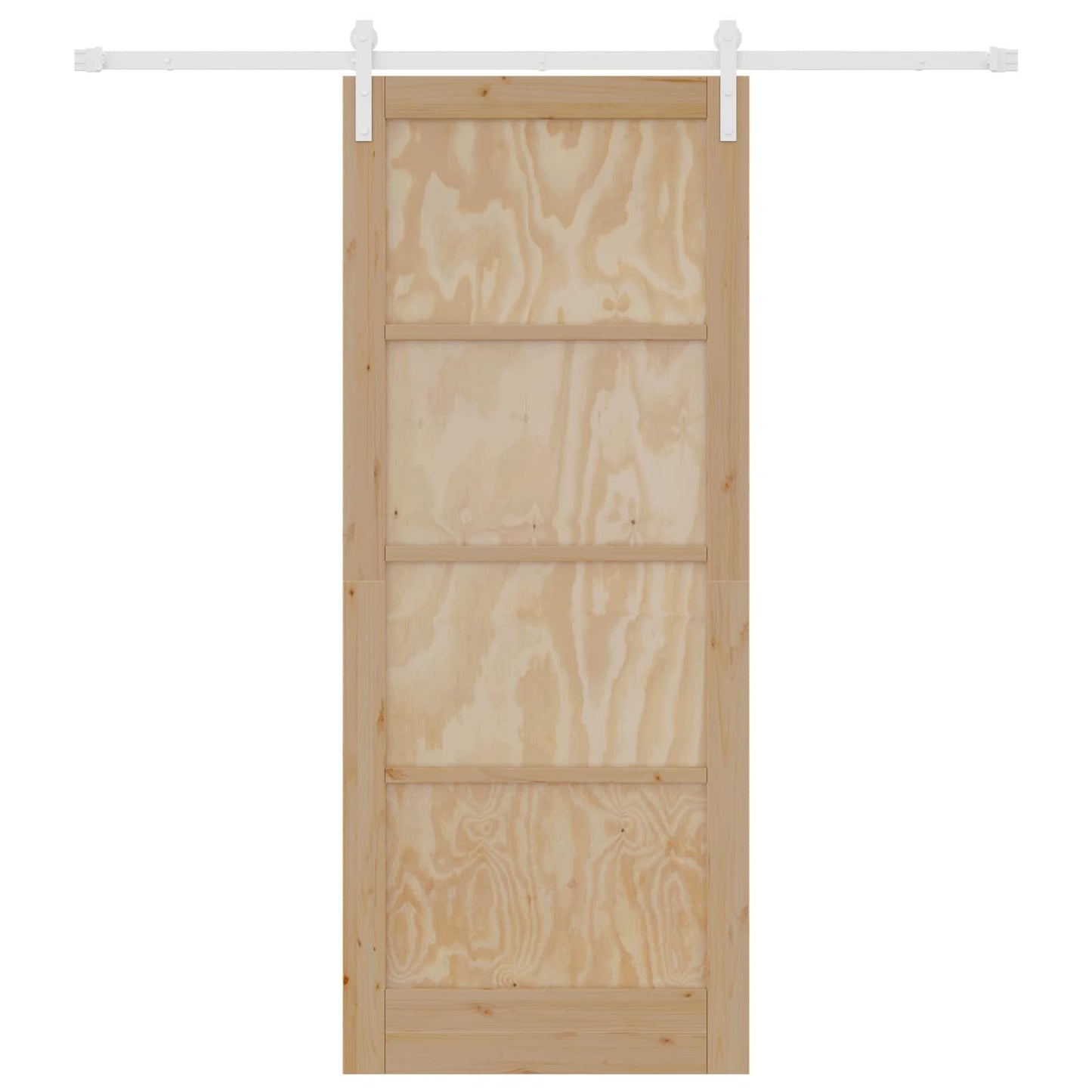 vidaXL Sliding Door Natural and White 86 x 211 cm Solid Pine Wood