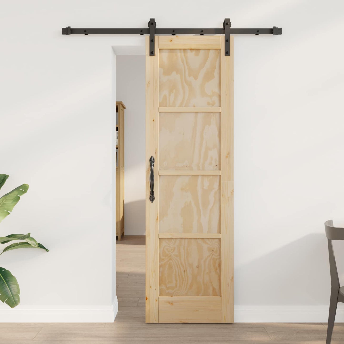 vidaXL Sliding Door Natural 61 x 198.5 cm Solid Pine Wood