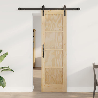 vidaXL Sliding Door Natural 61 x 198.5 cm Solid Pine Wood
