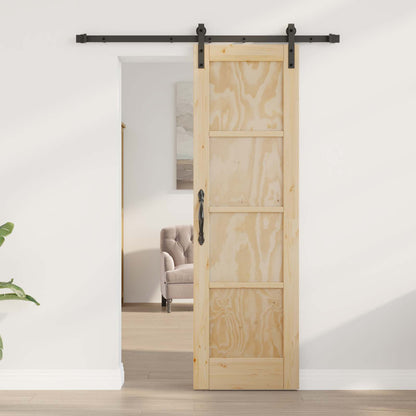 vidaXL Sliding Door Natural 61 x 198.5 cm Solid Pine Wood