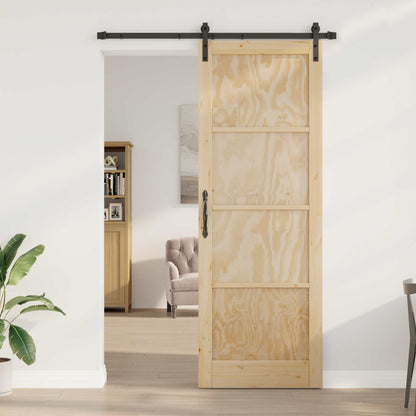 vidaXL Sliding Door Natural 83 x 232 cm Solid Pine Wood
