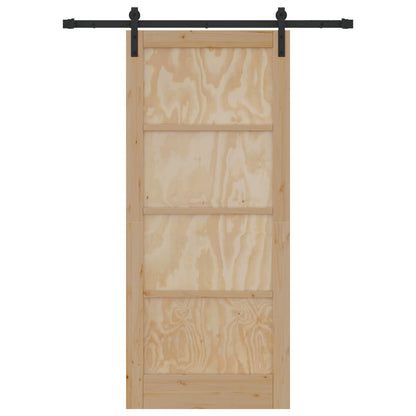 vidaXL Sliding Door Natural 86 x 198.5 cm Solid Pine Wood