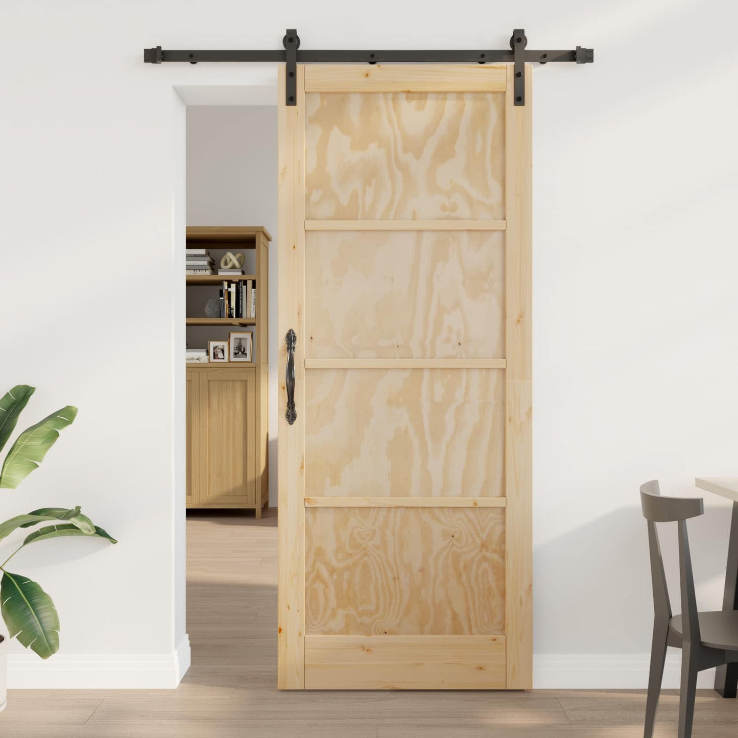 vidaXL Sliding Door Natural 86 x 211 cm Solid Pine Wood