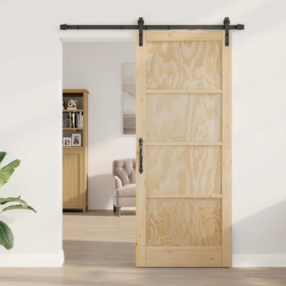 vidaXL Sliding Door Natural 86 x 211 cm Solid Pine Wood