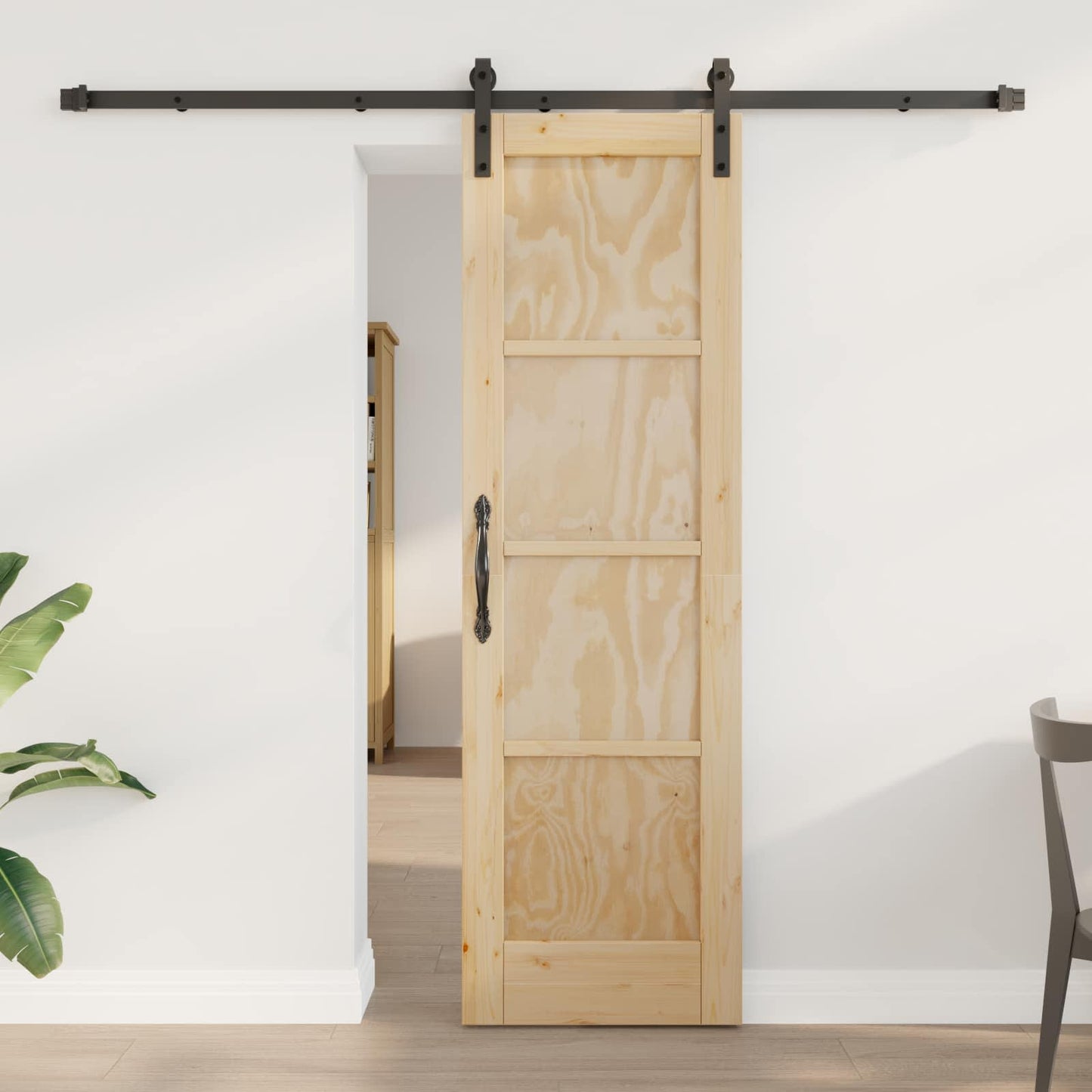 vidaXL Sliding Door Natural 61 x 198.5 cm Solid Pine Wood
