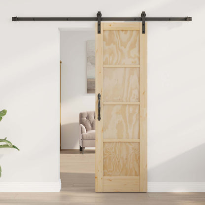 vidaXL Sliding Door Natural 61 x 198.5 cm Solid Pine Wood