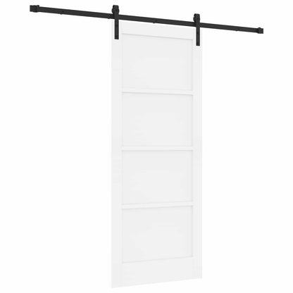 vidaXL Sliding Door White 83 x 202 cm Solid Pine Wood