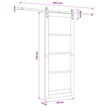 vidaXL Sliding Door White 83 x 232 cm Solid Pine Wood