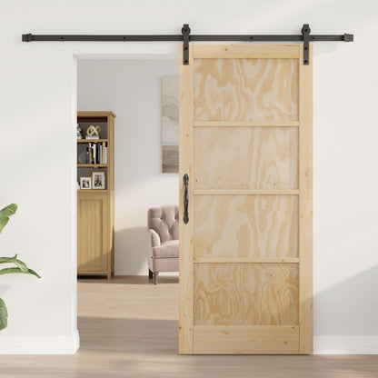 vidaXL Sliding Door Natural 86 x 198.5 cm Solid Pine Wood