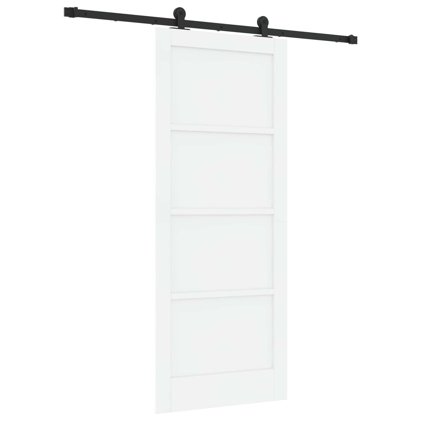 vidaXL Sliding Door White and Black 83 x 202 cm Solid Pine Wood